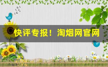 快评专报！淘烟网官网“待字闺中”