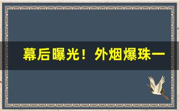 幕后曝光！外烟爆珠一手货源批发代理“冰壶玉衡”