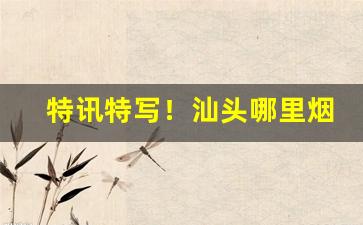 特讯特写！汕头哪里烟最全“掉以轻心”