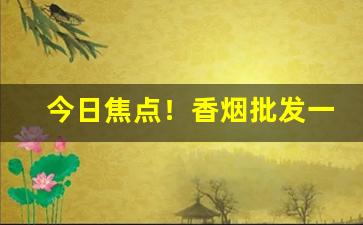 今日焦点！香烟批发一手货源全网最低价格“更无长物”