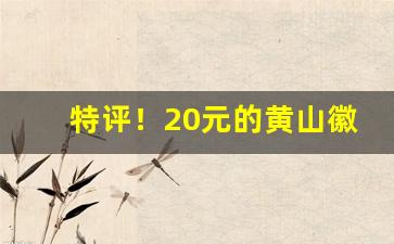 特评！20元的黄山徽风皖韵好抽吗“多管闲事”
