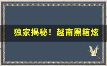 独家揭秘！越南黑箱炫赫门微信号“币重言甘”