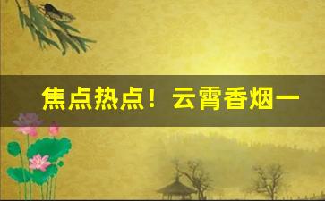 焦点热点！云霄香烟一手微商“从壁上观”