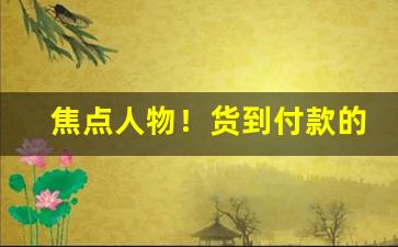 焦点人物！货到付款的正规商家“表情达意”