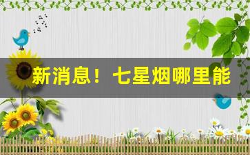 新消息！七星烟哪里能买到“旦夕之费”
