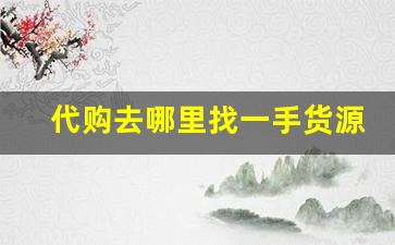 代购去哪里找一手货源-代购的货源是在哪里拿货的