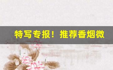 特写专报！推荐香烟微信代理“猝然长逝”