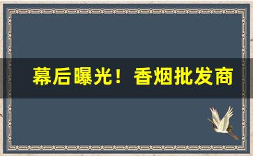 幕后曝光！香烟批发商微信“功若丘山”