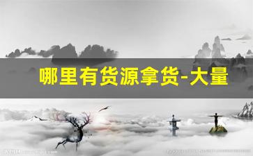 哪里有货源拿货-大量货源哪里找