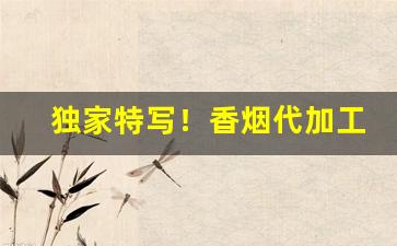 独家特写！香烟代加工厂“高楼大厦”