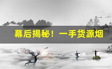 幕后揭秘！一手货源烟草厂“包荒匿瑕”