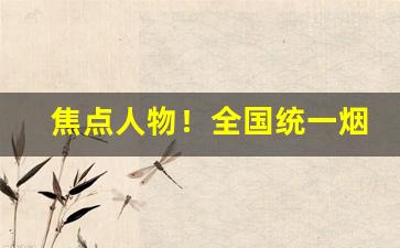 焦点人物！全国统一烟草订货平台网址“改容更貌”