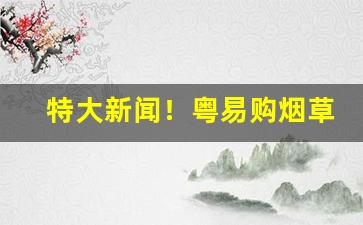 特大新闻！粤易购烟草登录网站“不可磨灭”