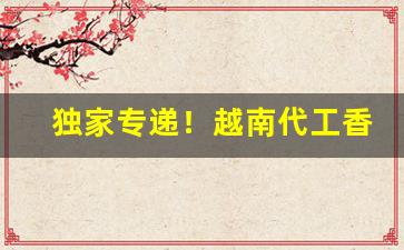 独家专递！越南代工香烟一手货源代理“风流才子”