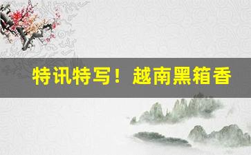 特讯特写！越南黑箱香烟v信号“彻内彻外”