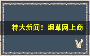 特大新闻！烟草网上商城官网“薄物细故”
