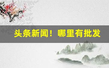 头条新闻！哪里有批发便宜香烟“包藏奸心”